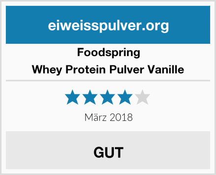 Foodspring Whey Protein Pulver Vanille Test