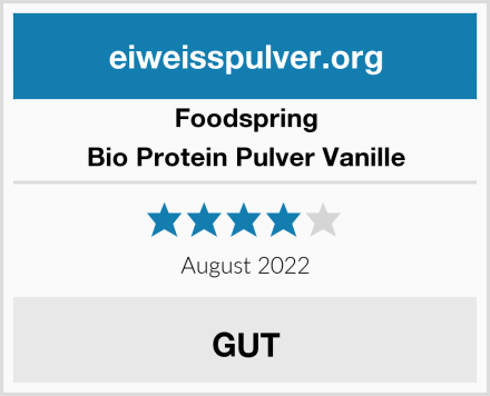 Foodspring Bio Protein Pulver Vanille Test