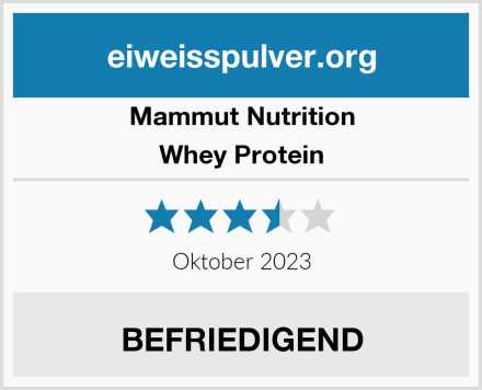 Mammut Nutrition Whey Protein Test