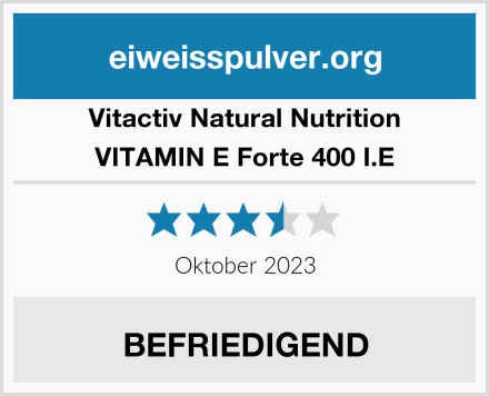 Vitactiv Natural Nutrition VITAMIN E Forte 400 I.E Test