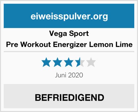 Vega Sport Pre Workout Energizer Lemon Lime Test