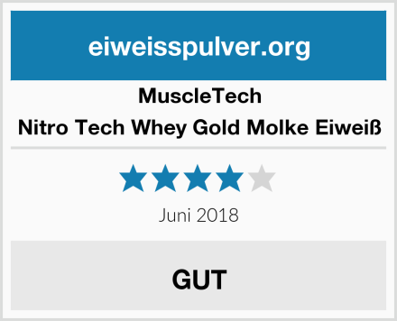 MuscleTech Nitro Tech Whey Gold Molke Eiweiß Test