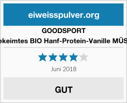 GOODSPORT gekeimtes BIO Hanf-Protein-Vanille MÜSLI Test