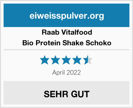 Raab Vitalfood Bio Protein Shake Schoko Test